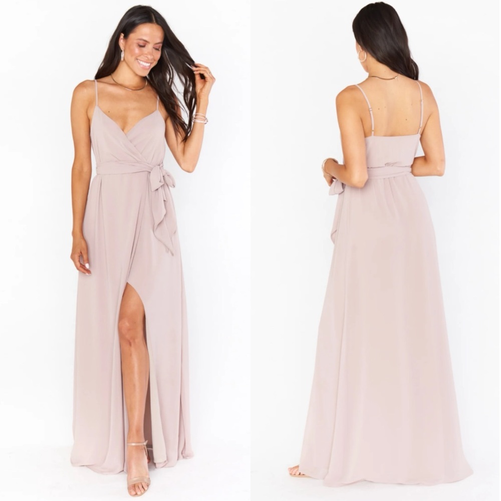 Show Me Your Mumu Liz Maxi Dress Soft Beige Chiffon XL
